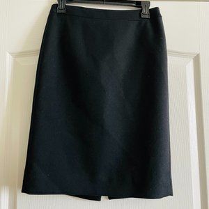 J. Crew No. 2 Pencil Classic 100% Wool Black Skirt Size 2 Great